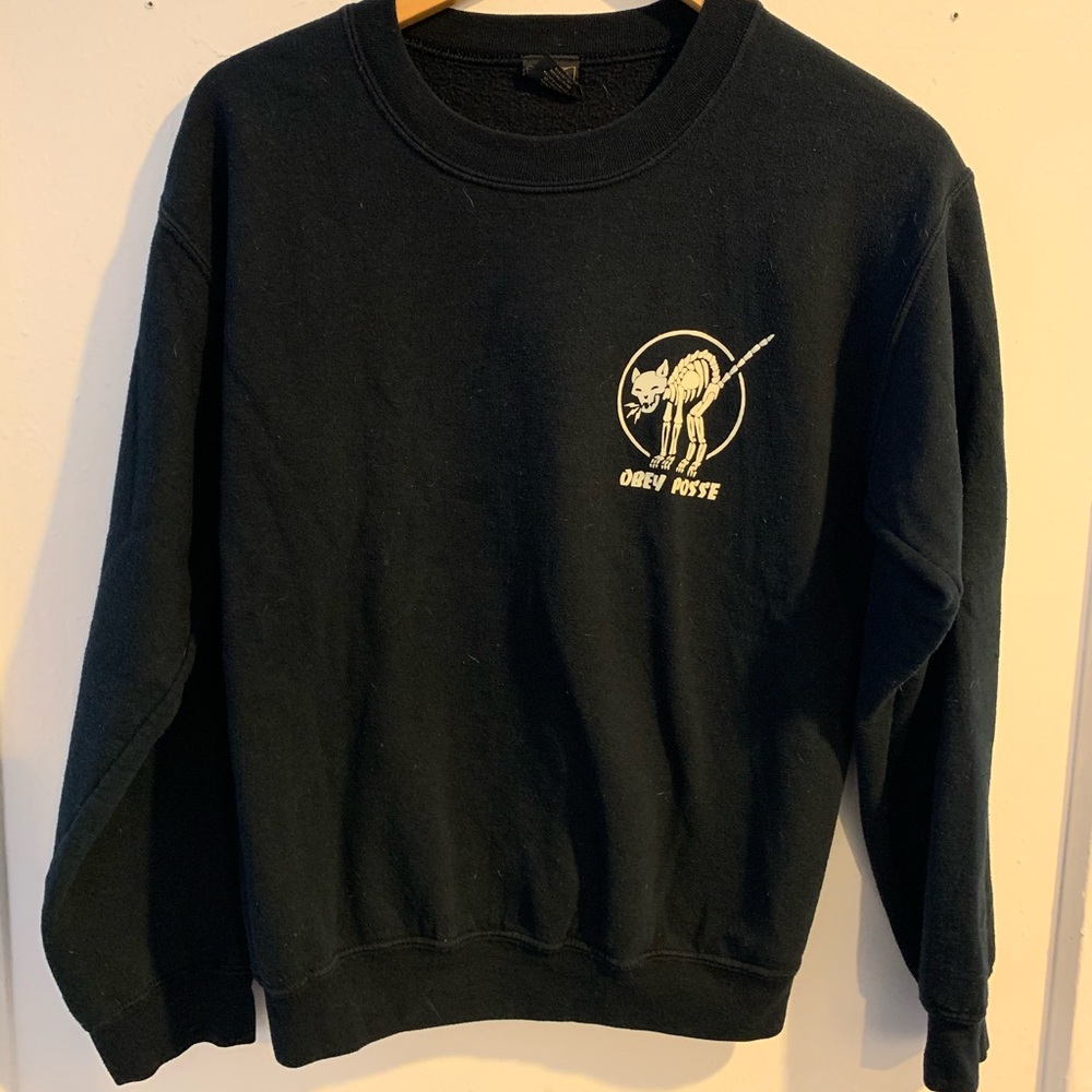 Obey Black Cat Crew Neck